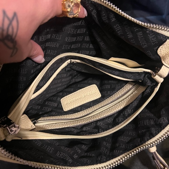 Steve Madden Beige Crossbody in Pastel Yellow with Silver Accents - Picture 2 of 15